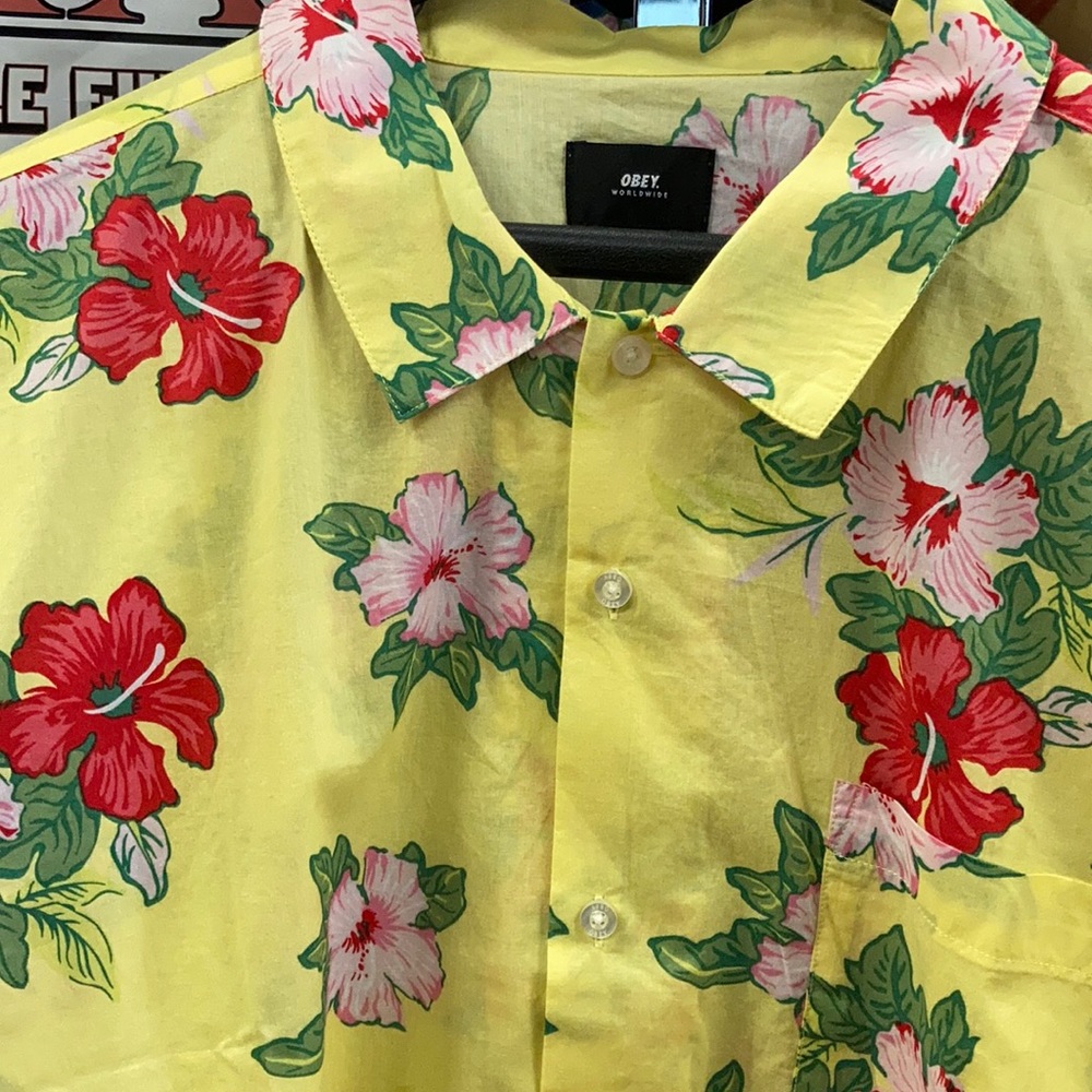 Obey button up with tags nice!!